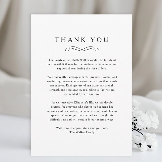 Danke - Memorial Funeral White Card (Thank you - Memorial Funeral White Card)
