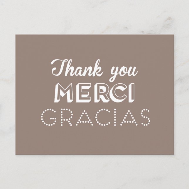 Danke - Merci - Gracias Postcard Postkarte (Vorderseite)