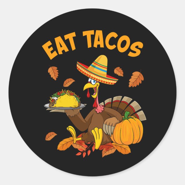 Danke, Mexiko Türkei isst Tacos Erntedank Ch Runder Aufkleber (Vorderseite)