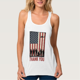 Danke Militär-Amerikanische-Flagge-Shirt-Design_1 Tank Top