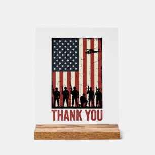 Danke Militär Amerikanisches Flagge Shirt Design_1 Acrylschild