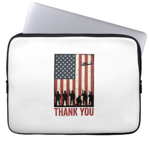 Danke Militär Amerikanisches Flagge Shirt Design_1 Laptopschutzhülle