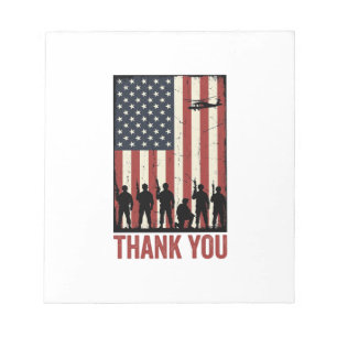 Danke Militär Amerikanisches Flagge Shirt Design_1 Notizblock