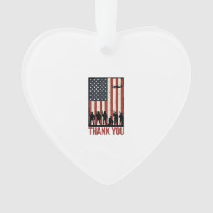 Danke Militär Amerikanisches Flagge Shirt Design_1 Ornament