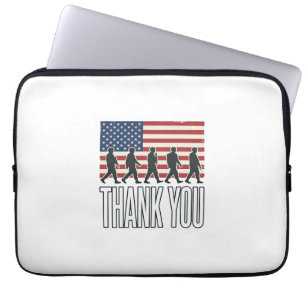 Danke Militärflagge Silhouette Vintage-Shirt D Laptopschutzhülle