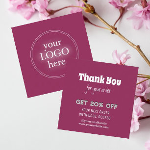 Danke Minimalistisches Handmade-Business-Logo Rabattkarte