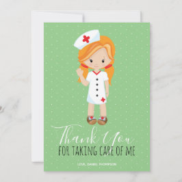 Danke Mint Green Script Ginger Cartoon Nurse