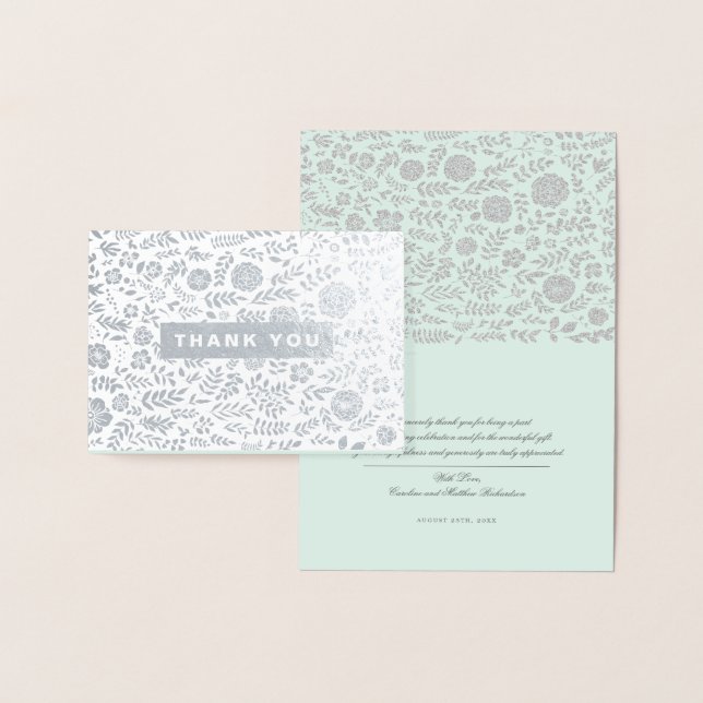 Danke. Mint Silver Wedding Folienkarte (Anzeige)