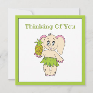 Danke, Minze floral Pinaple und Elefant Mitteilungskarte