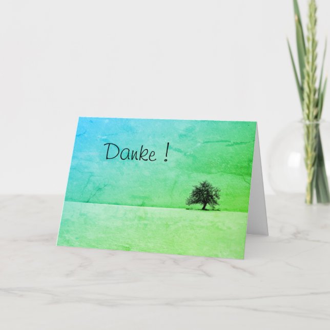Danke mit einem einsamen Baum Karte (Vorderseite)