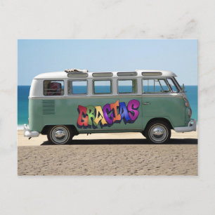 Danke mit einem Gracias Graffiti auf Van Postkarte