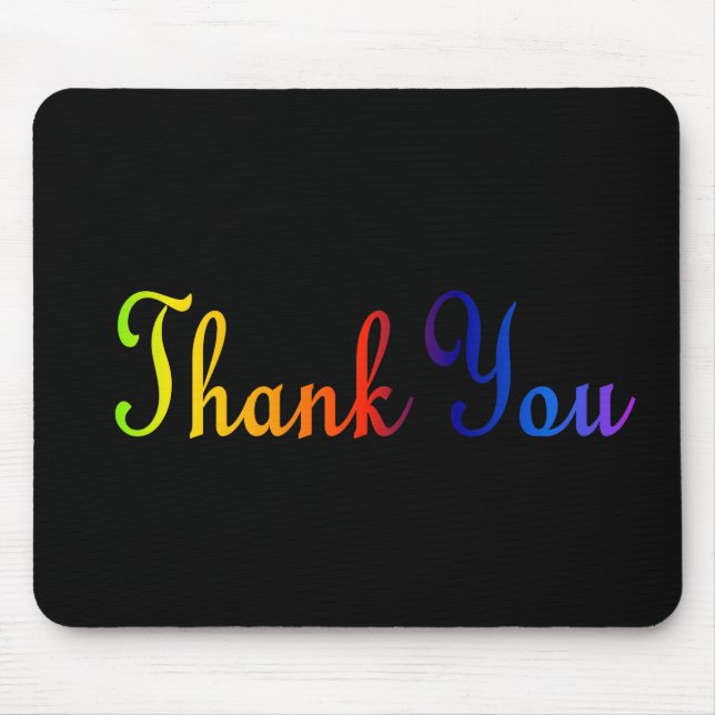Danke mit Regenbogenfarben Mousepad (Vorne)