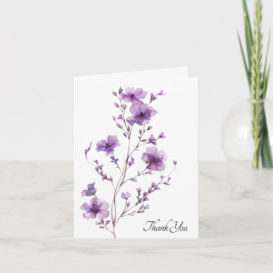 Danke Mitgefühl mit lila Blumen Karte