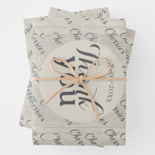 Danke moderne Schrifttextur Hintergrund Geschenkpapier Set