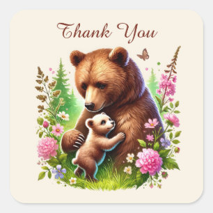 Danke Momma baby Quadratischer Aufkleber