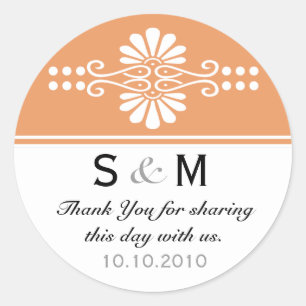 Danke Monogram Gastgeschenk Hochzeit Labels Runder Aufkleber