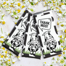 Danke Moo Cow Themed Personalisiert
