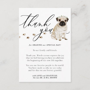 Danke Mops Welpe Hund Hochzeit Begleitkarte
