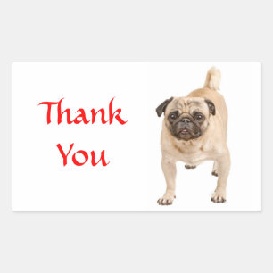 Danke Mops Welpenhund Gruß Aufkleber