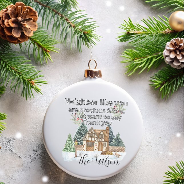Danke Nachbarn Herz Weihnachten 2025 Keramik Ornament (Von Creator hochgeladen)