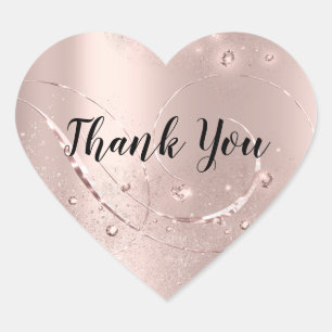 Danke Name Glitter Rose Braut Sweet 16th Herz-Aufkleber