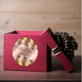 Danke Name Sweet 16. Bridal Rose Gold Wedding Runder Aufkleber