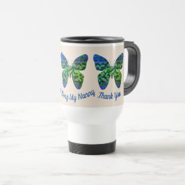 Danke, Nanny Blue Green Butterfly Babysitter Reisebecher
