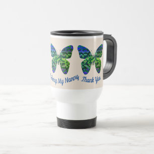 Danke, Nanny Blue Green Butterfly Babysitter Reisebecher