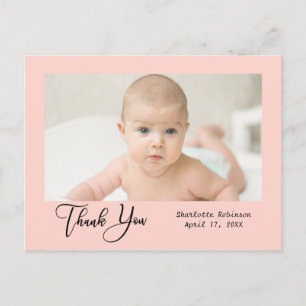 Danke   Neues Baby-Foto Postkarte