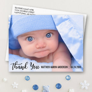Danke neues Baby Modern Ankündigungspostkarte