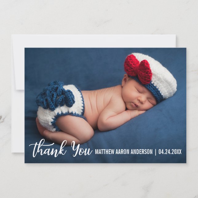 Danke neues Baby-moderne Karte W (Vorderseite)