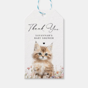 Danke Niedlich Kitten Baby Dusche Gefallen Geschenkanhänger