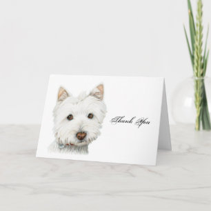 Danke, niedliche Westie Hundegrußkarte Dankeskarte