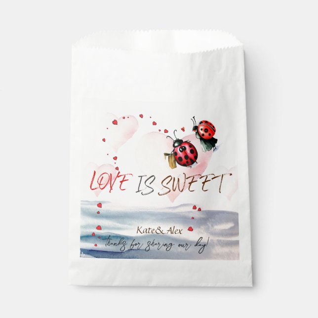 Danke, Niedliches Paar, Liebe ist süße Hochzeit Geschenktütchen (Vorderseite)