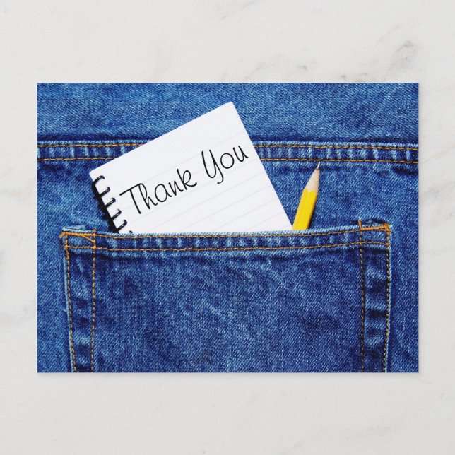 Danke Notebook in Pocket Postkarte (Vorderseite)