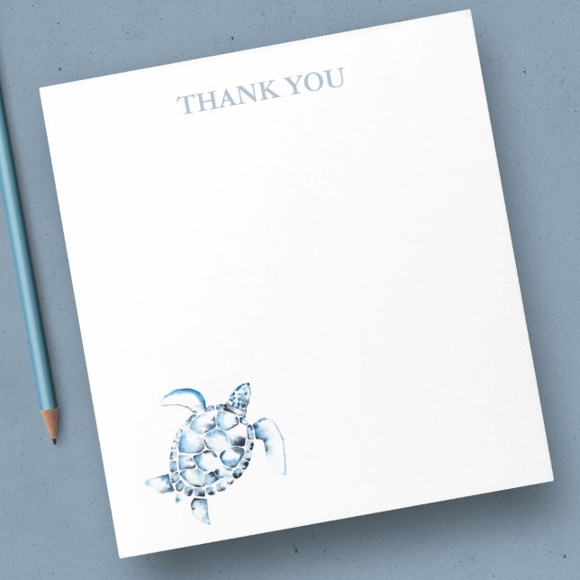 Danke, Notepads Sea Turtle Stationery Notizblock (thank you notepads sea turtle stationery watercolor art by Victoria Grigaliunas)