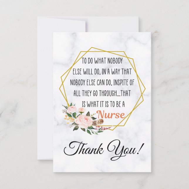 Danke Nurse Card - Nurse Day - Nurse Wochenkarte (Vorderseite)