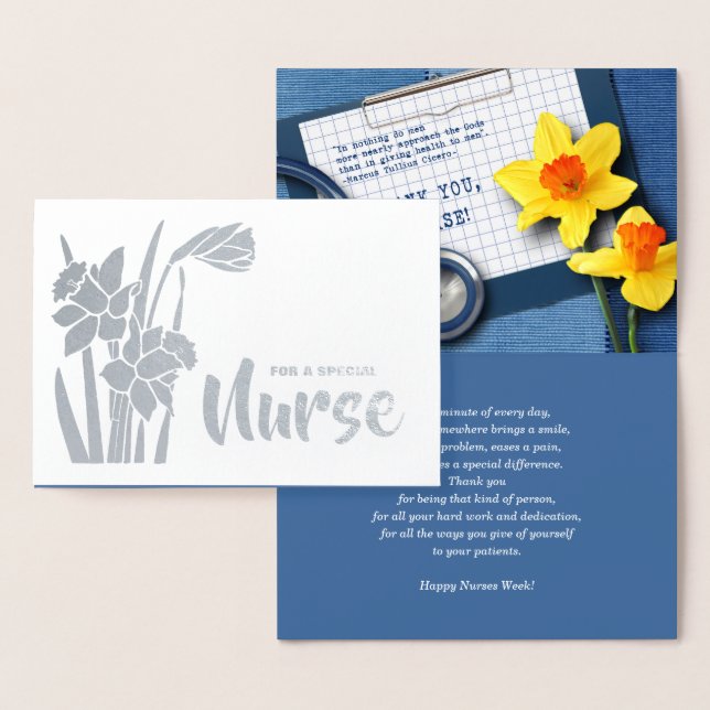 Danke, Nurse. Frühlingsdüle und Stethoskop Folienkarte (Anzeige)
