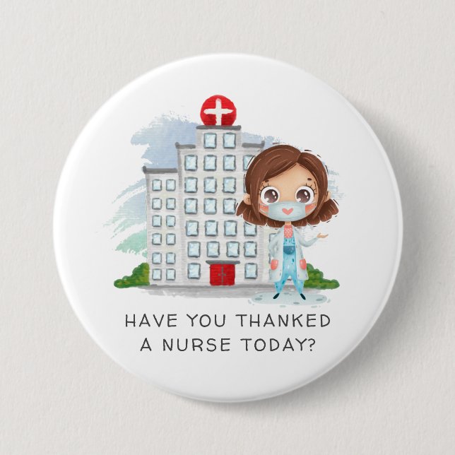 Danke, Nurse | Illustrationsschaltfläche für Wasse Button (Vorderseite)