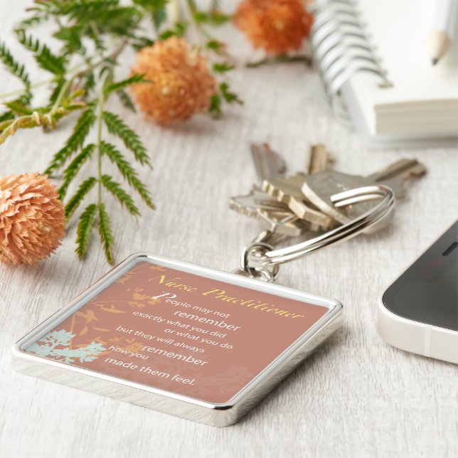 Danke Nurse Practitioner, Brown Schlüsselanhänger (Seite)