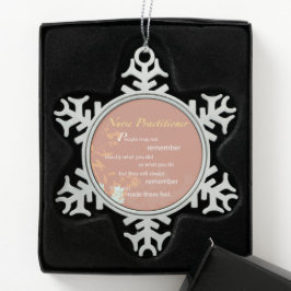 Danke Nurse Practitioner, Brown Schneeflocken Zinn-Ornament