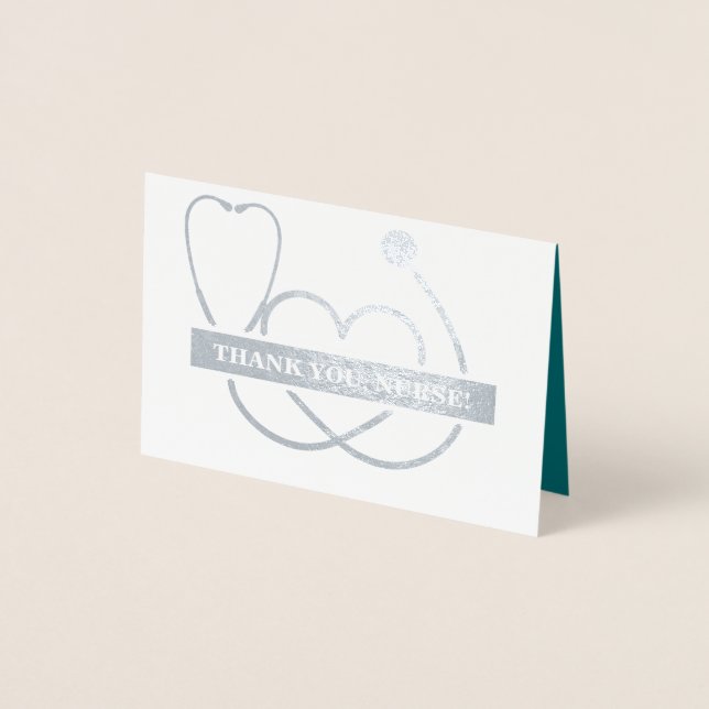 Danke, Nurse. Stethoscope und Daisy Luxury Folienkarte (Vorderseite)