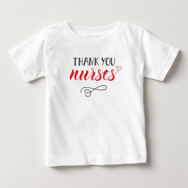 Danke Nurses| Fun Schriftart Baby T-shirt (Vorderseite)