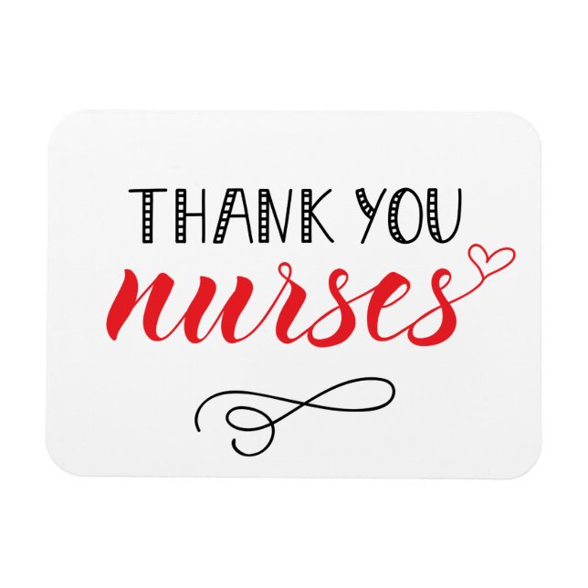 Danke, Nurses | Fun Schriftart Magnet (Horizontal)
