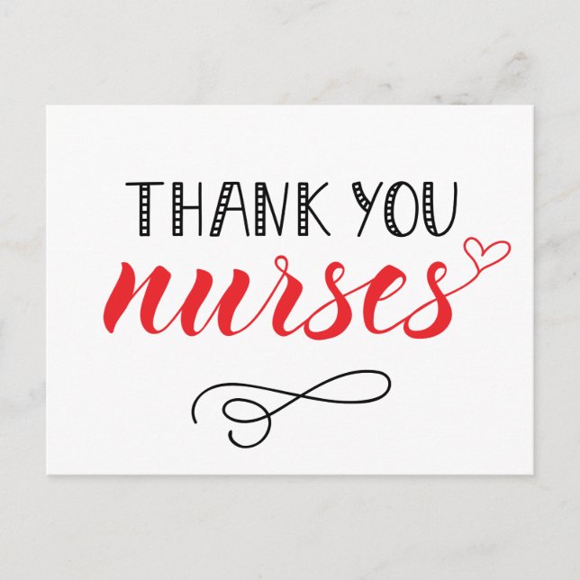 Danke, Nurses | Fun Schriftart Postkarte (Vorderseite)