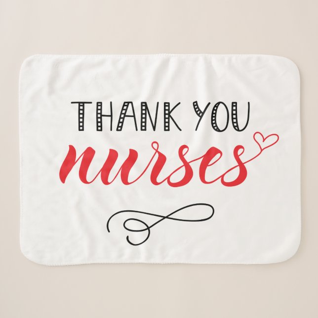 Danke Nurses| Fun Schriftart Sherpadecke (Vorderseite (Horizontal))