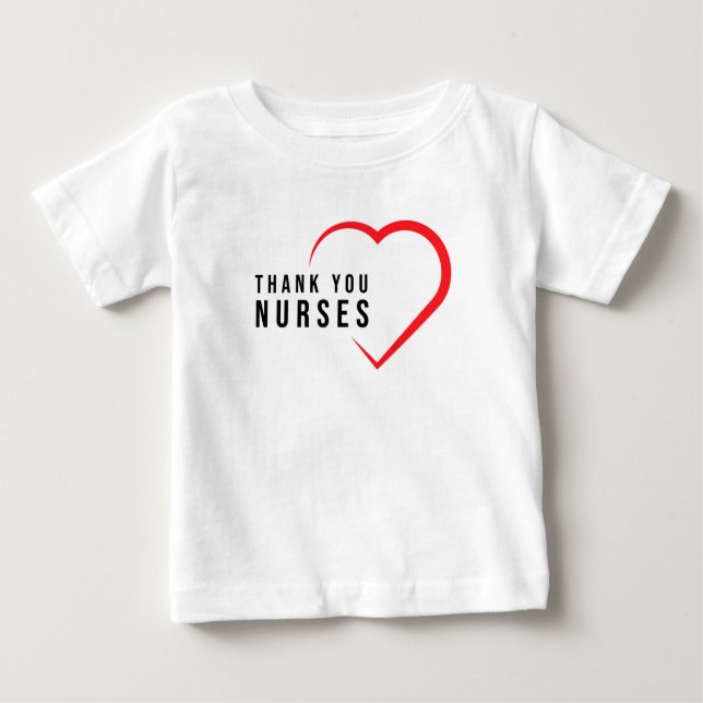 Danke Nurses| Herz Rot Baby T-shirt (Vorderseite)