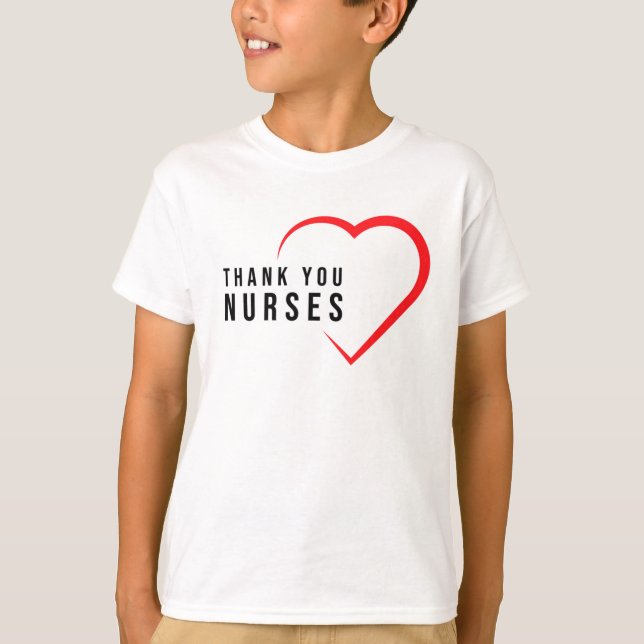 Danke Nurses| Herz Rot T-Shirt (Vorderseite)