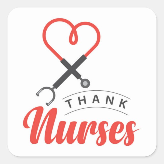 Danke Nurses Quadratischer Aufkleber (Vorderseite)