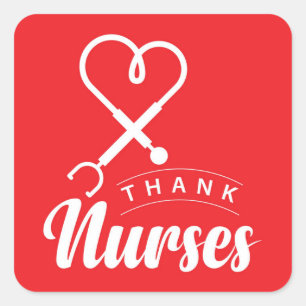 Danke Nurses Quadratischer Aufkleber